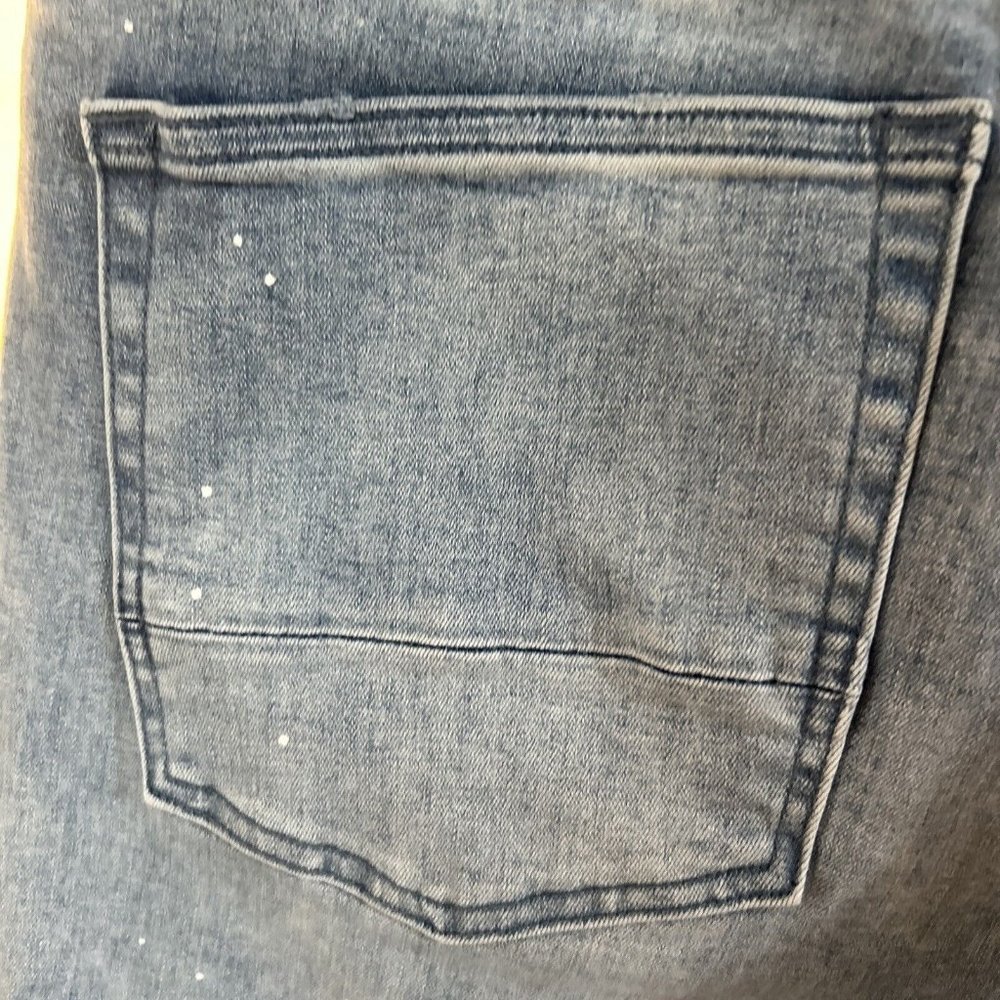 PacSun Womens Stacked Skinny Stretch Jeans Lt Wash Denim Distressed 36 x 32 - Picture 10 of 13